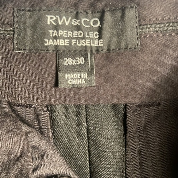 RW&CO black 2 button stretch trendy poly blend lined slim fit 2 piece suit 34 - Picture 8 of 8